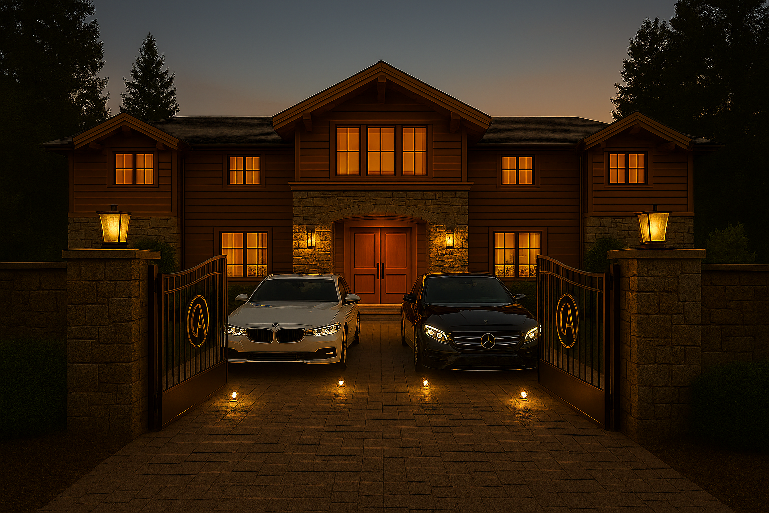 Front view of Wooden Heritage Cabin surrounded by nature